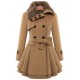 Christmas Fur Collar Waisted Woolen Coat