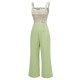 Green  Plaid Dots Strap Jumpsuit