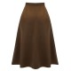 Coffee  High Waist Solid Skirt