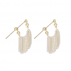 White Gold Chain Drop Earrings