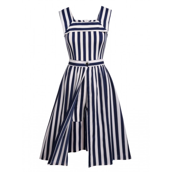 Navy  Stripes Sailor Romper & Skirt