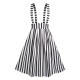 Black & White  Stripes Suspender Skirt