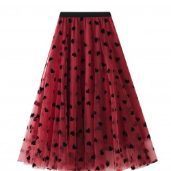  Heart High Waist Swing Skirt