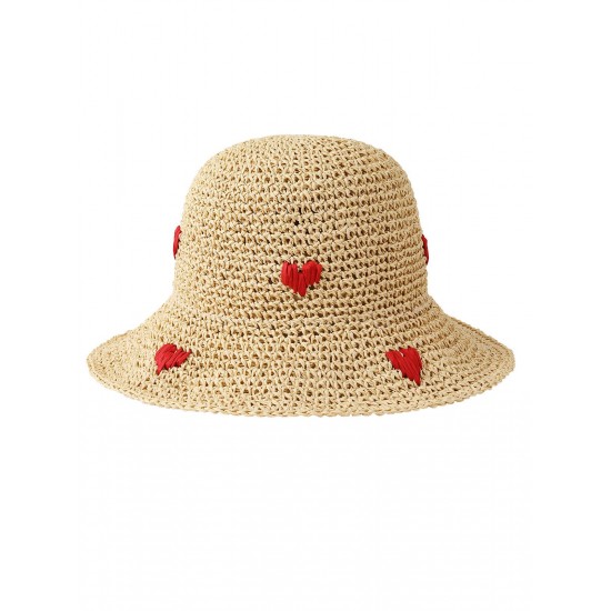 Beige  Heart Straw Sun Hat