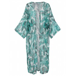 Green  Chiffon Floral Cover Up