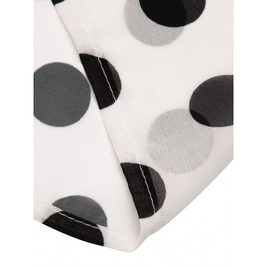 Black&White  Polka Dots Long Cover-up