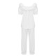 White Modal Puff Sleeve Bib Pajama Set